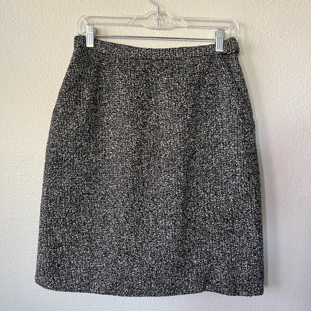 Vintage Liz Claiborne Gray, White & Black Speckled Pencil Skirt Womens Size 8